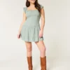 Flatterärmel-Skort-Kleid