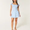 Flatterärmel-Skort-Kleid