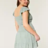 Flatterärmel-Skort-Kleid