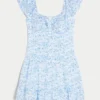 Flatterärmel-Skort-Kleid
