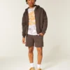 Fleece-Shorts über dem Knie
