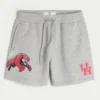 Fleece-Shorts mit Grafik der University of Houston, Länge bis zur Mitte des Oberschenkels