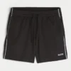 Fußballshorts aus Strick mit Logo, mittellang