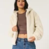 Gemütlicher Hoodie mit Kunstfell und Reißverschluss