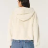 Gemütlicher Hoodie mit Kunstfell und Reißverschluss