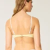 Geripptes Bikini-Oberteil mit Bügeln und tiefem Ausschnitt
