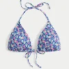 Gesmoktes Neckholder-Triangel-Bikini-Oberteil