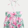 Gestaffeltes Babydoll-Oberteil mit Neckholder