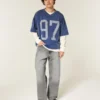 Gewaschene graue Baggy-Jeans