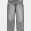 Gewaschene graue Baggy-Jeans