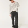 Gewaschene schwarze Baggy-Cargohose