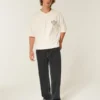 Gewaschene schwarze Baggy-Jeans