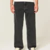Gewaschene schwarze Baggy-Jeans