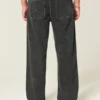 Gewaschene schwarze Baggy-Jeans