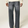 Gewaschene schwarze Baggy-Jeans