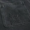 Gewaschene schwarze Baggy-Jeans