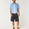 Gewaschene schwarze Baggy-Jeansshorts