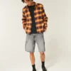 Gewaschene schwarze Denim-Baggy-Malershorts