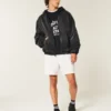Gewaschene schwarze Denim-Skaterjacke