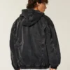 Gewaschene schwarze Denim-Skaterjacke