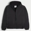 Gewaschene schwarze Denim-Skaterjacke