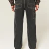 Gewaschene schwarze Loose Painter Jeans