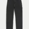 Gewaschene schwarze Loose Painter Jeans