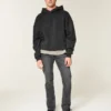 Gewaschene schwarze Slim-Fit-Jeans