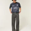Gewaschene schwarze Super-Baggy-Jeans