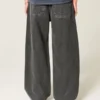 Gewaschene schwarze Super-Baggy-Jeans