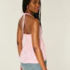 Gewebtes Babydoll-Oberteil mit Neckholder