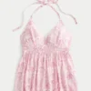 Gewebtes Babydoll-Oberteil mit Neckholder