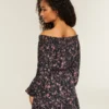Gewebtes Kleid mit Schulterausschnitt