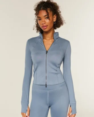 Gilly Hicks Active Recharge Bow Double Zip Jacket