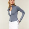 Gilly Hicks Active Recharge Jacke mit seitlichem Bindegürtel und Reißverschluss