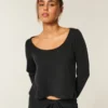 Gilly Hicks Always Cozy Waffle Langarm-Shirt mit Rundhalsausschnitt