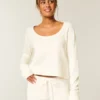 Gilly Hicks Always Cozy Waffle Langarm-Shirt mit Rundhalsausschnitt