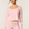 Gilly Hicks Always Cozy Waffle Langarm-Shirt mit Rundhalsausschnitt