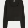 Gilly Hicks Always Cozy Waffle Langarm-Shirt mit Rundhalsausschnitt