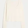Gilly Hicks Always Cozy Waffle Langarm-Shirt mit Rundhalsausschnitt