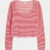 Gilly Hicks Always Cozy Waffle Langarm-Shirt mit Rundhalsausschnitt