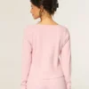 Gilly Hicks Always Cozy Waffle Langarm-Shirt mit Rundhalsausschnitt