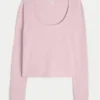 Gilly Hicks Always Cozy Waffle Langarm-Shirt mit Rundhalsausschnitt