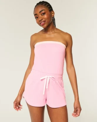 Gilly Hicks Bequemer trägerloser Waffel-Onesie