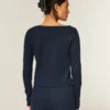 Gilly Hicks Bequemes Langarm-Shirt mit Waffelmuster und Rundhalsausschnitt