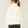 Gilly Hicks Besticktes Sherpa-Sweatshirt mit Reißverschluss
