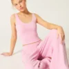 Gilly Hicks Cozy Waffle Lace Trim Tank