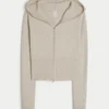 Gilly Hicks Gemütlicher Sweater-Strick-Hoodie mit Reißverschluss