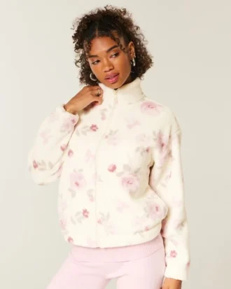 Gilly Hicks Sherpa-Sweatshirt mit Reißverschluss