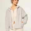Gilly Hicks Sherpa-Sweatshirt mit Reißverschluss